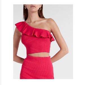 Ruffle One Shoulder Tank